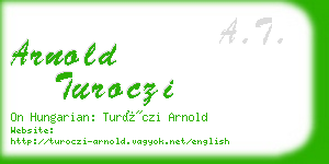 arnold turoczi business card